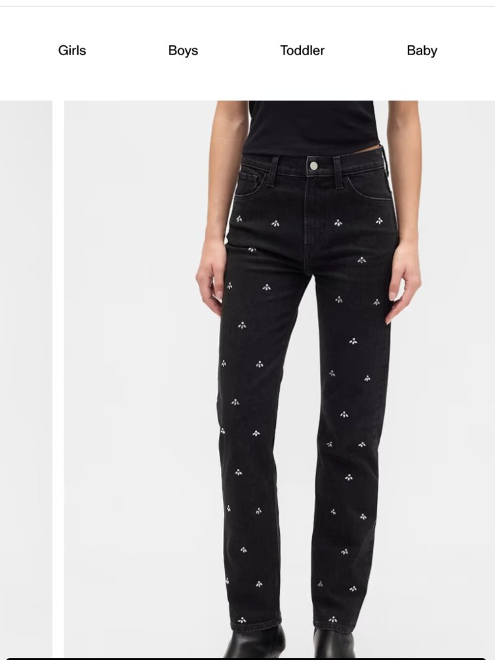 Gap -  Women Black Jeans with embellishments -